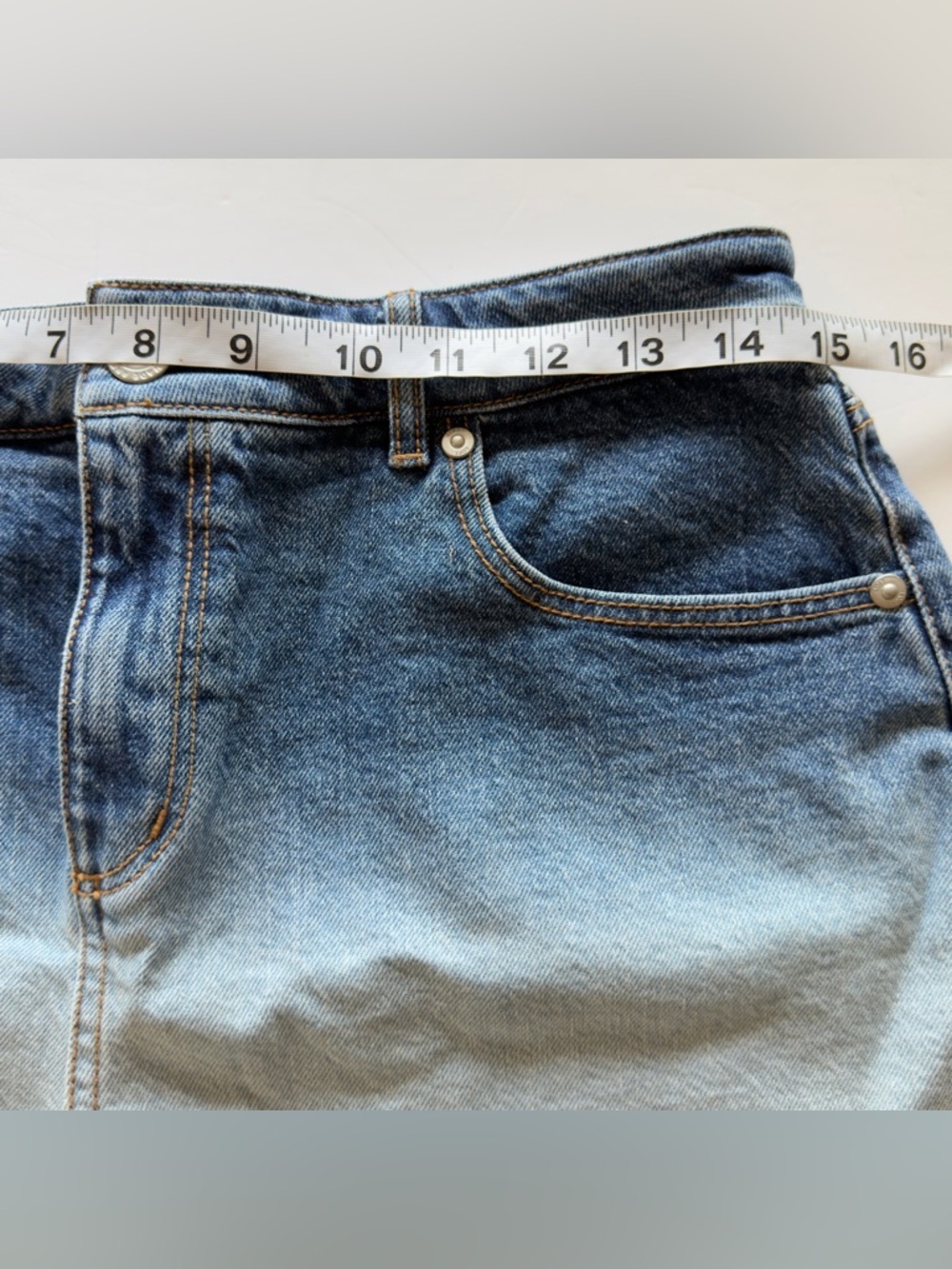 LOFT Blue and White Gradient Jean Shorts - Picture 9 of 14